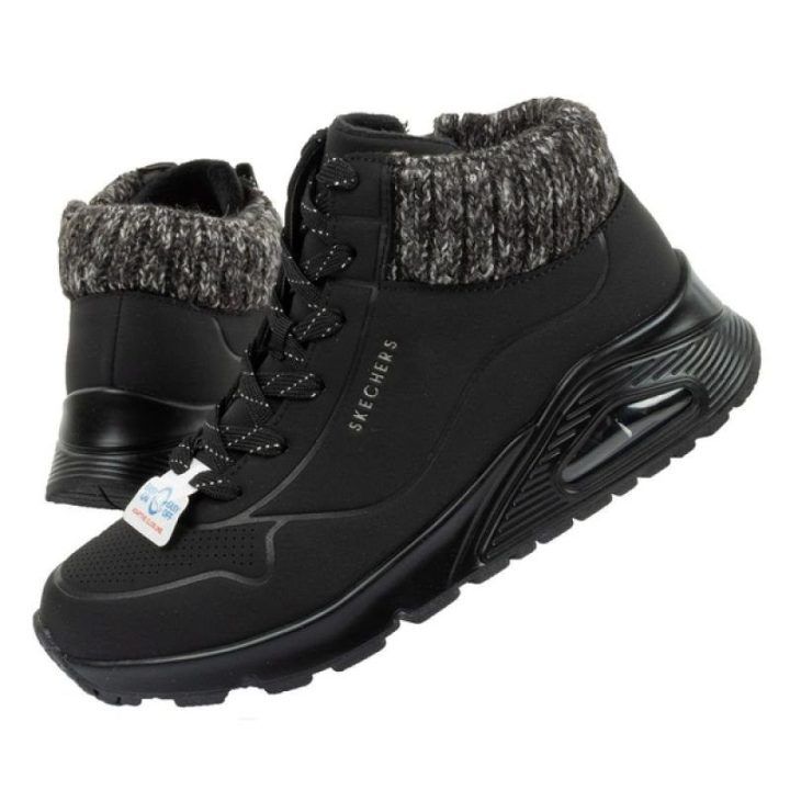 Moteriški sportbačiai su užtrauktuku Skechers Uno Darling Daze, juodi