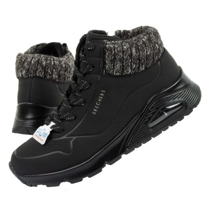 Moteriški sportbačiai su užtrauktuku Skechers Uno Darling Daze, juodi