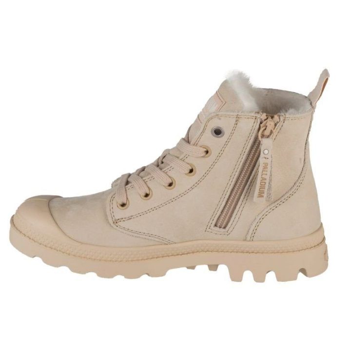Moteriški auliniai batai iš nubuko Palladium Pampa Hi Zip WL, smėlio