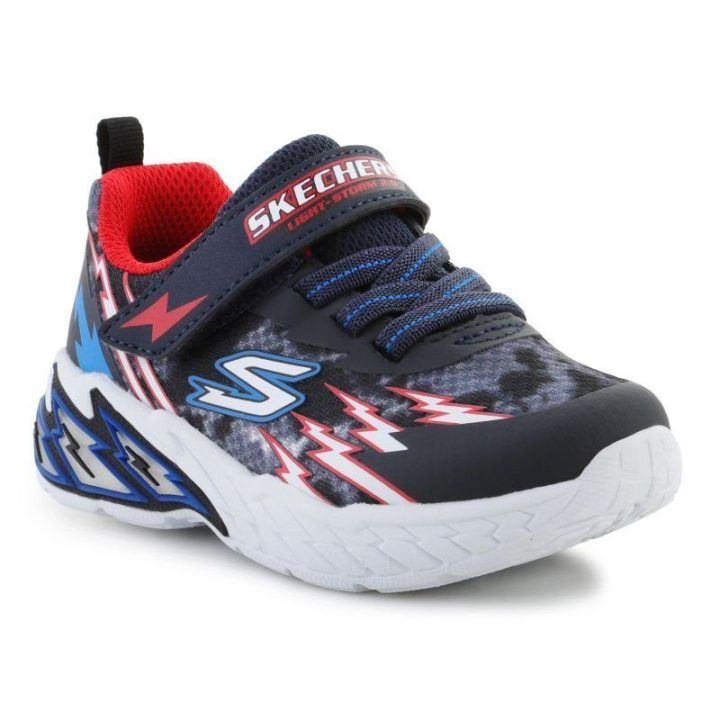 Vaikiški LED batai Skechers S-Light Storm 2.0, tamsiai mėlyni ir raudoni