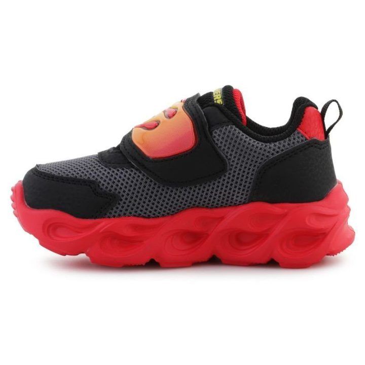 Vaikiški sportbačiai su liepsnomis Skechers, juodi ir raudoni