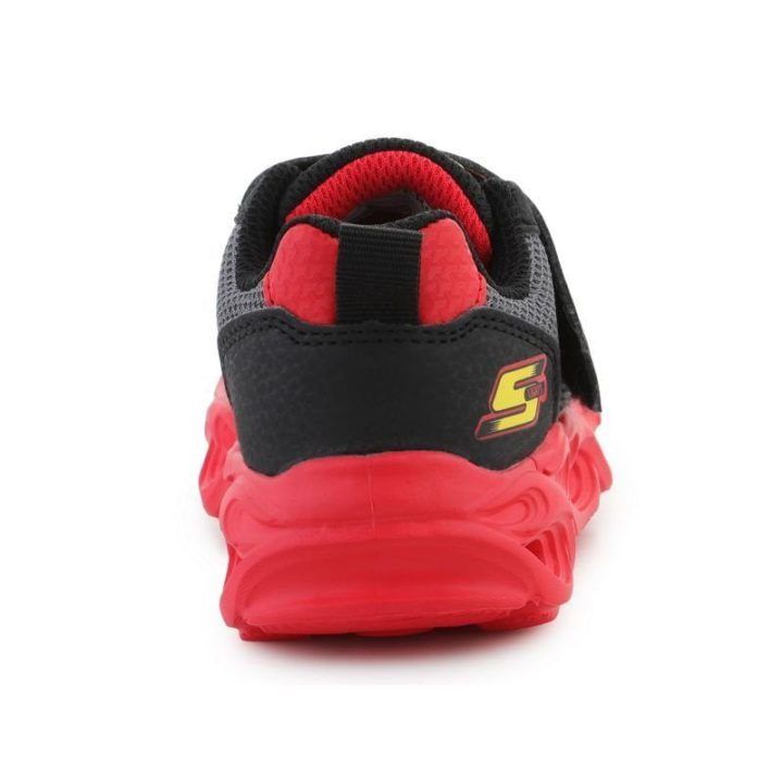 Vaikiški sportbačiai su liepsnomis Skechers, juodi ir raudoni
