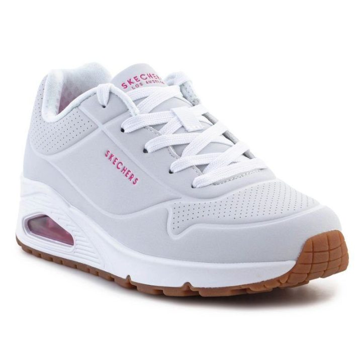 Sportbačiai mergaitėms Skechers Uno Stand On Air, balti ir rožiniai