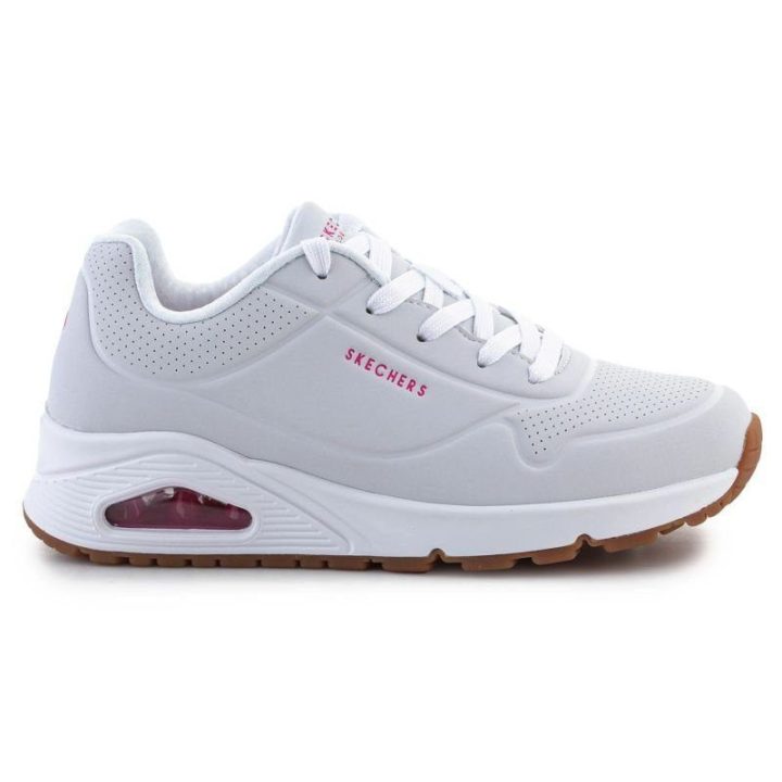 Sportbačiai mergaitėms Skechers Uno Stand On Air, balti ir rožiniai
