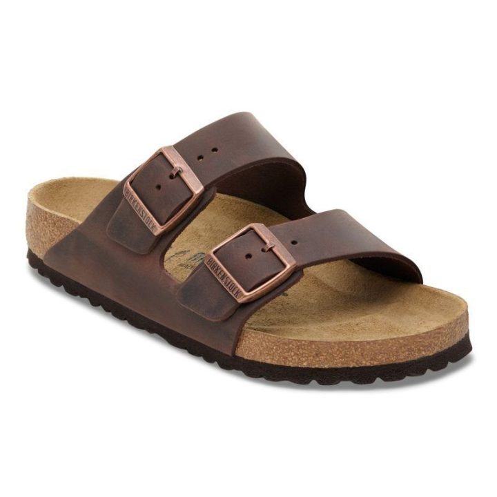 Uniseks siauros šlepetės Birkenstock Arizona, rudos
