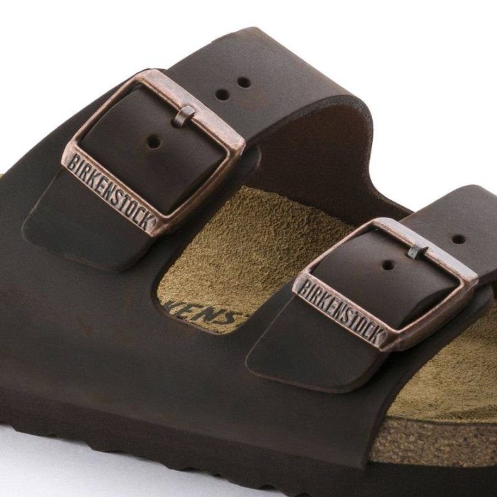 Uniseks siauros šlepetės Birkenstock Arizona, rudos