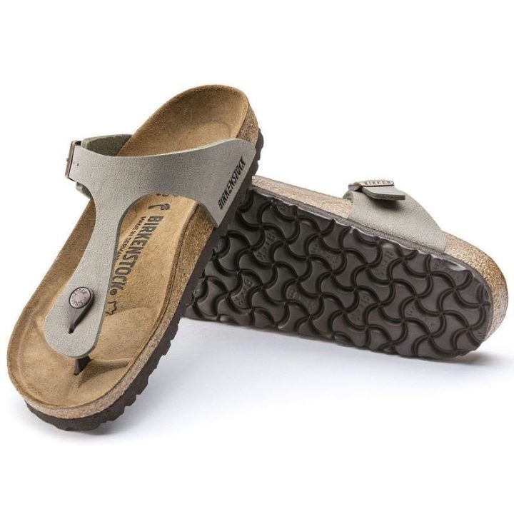 Moteriškos šlepetės per pirštą Birkenstock Gizeh, pilkai smėlio