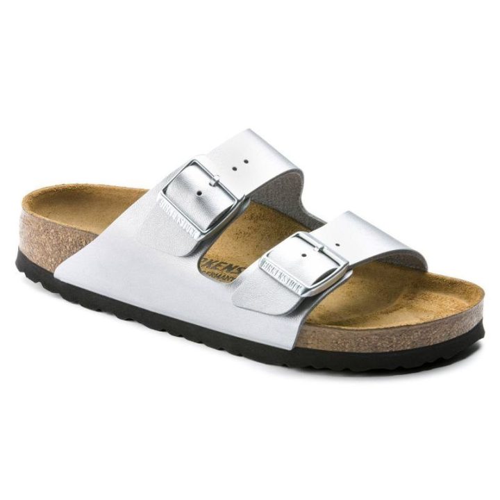 Moteriškos šlepetės Birkenstock Arizona, sidabro