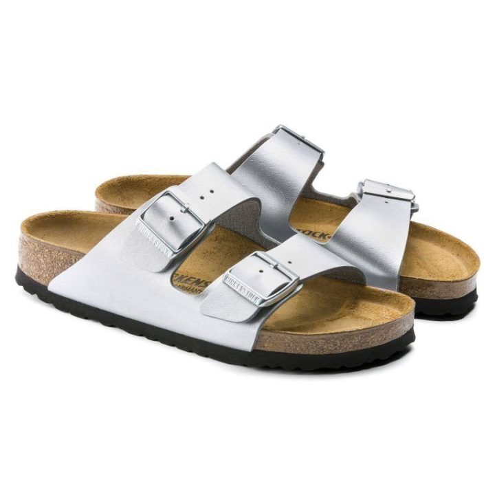 Moteriškos šlepetės Birkenstock Arizona, sidabro