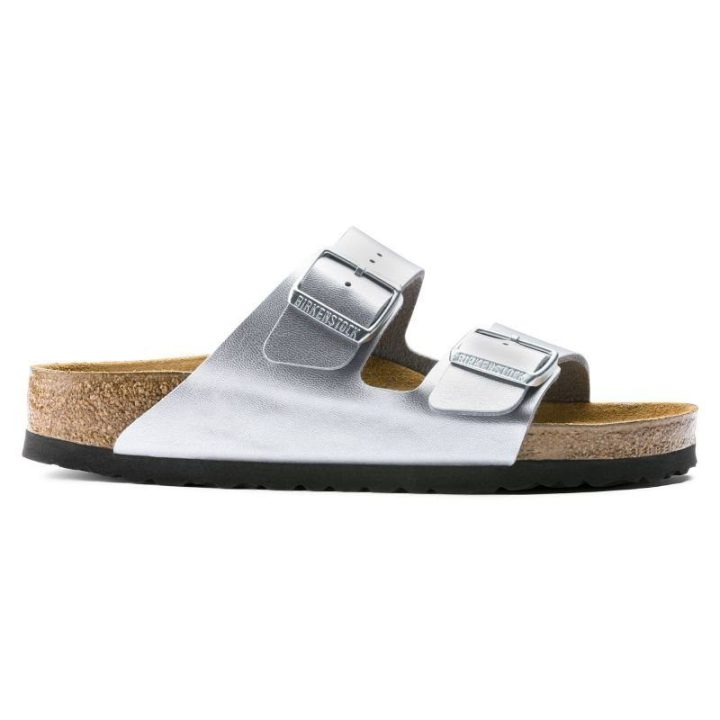 Moteriškos šlepetės Birkenstock Arizona, sidabro