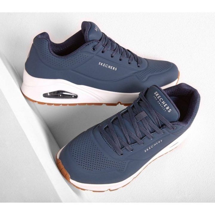 Vyriški sportbačiai Skechers Uno Stand On Air su Skech-Air padu, tamsiai mėlyni