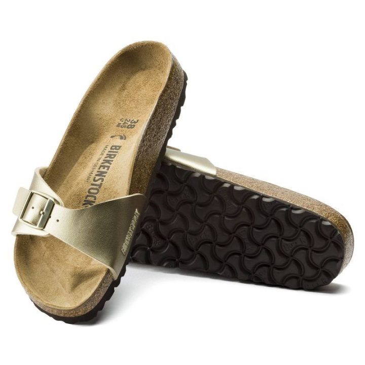 Moteriškos šlepetės su dirželiu Birkenstock Madrid, aukso
