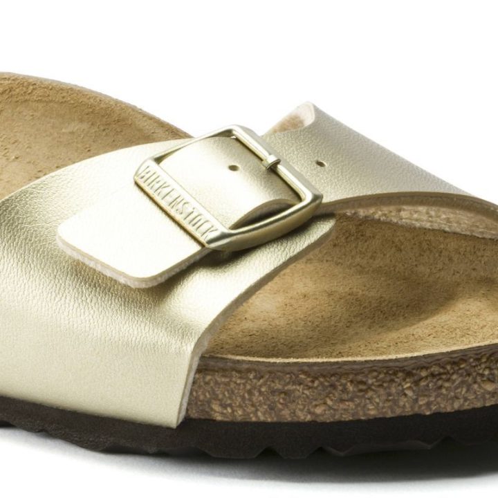 Moteriškos šlepetės su dirželiu Birkenstock Madrid, aukso