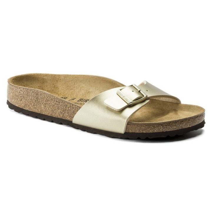 Moteriškos šlepetės su dirželiu Birkenstock Madrid, aukso
