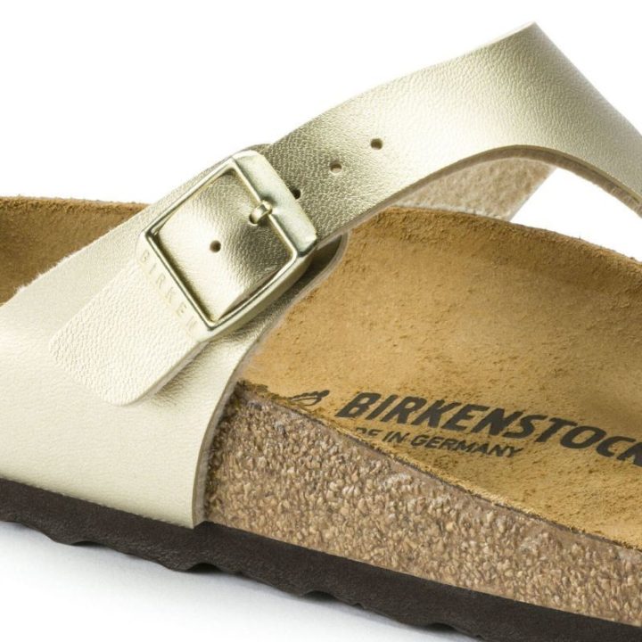 Moteriškos šlepetės per pirštą Birkenstock Gizeh, aukso