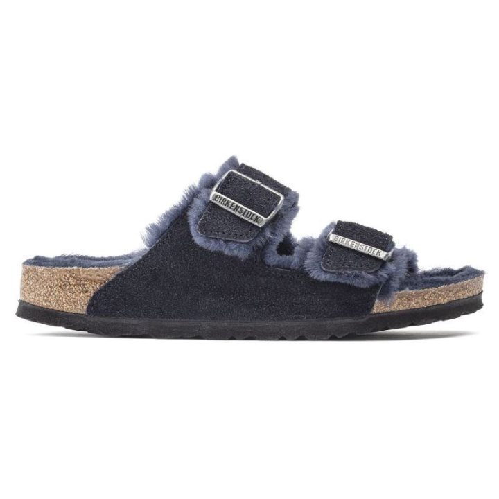 Moteriškos pašiltintos šlepetės Birkenstock Arizona, tamsiai mėlynos