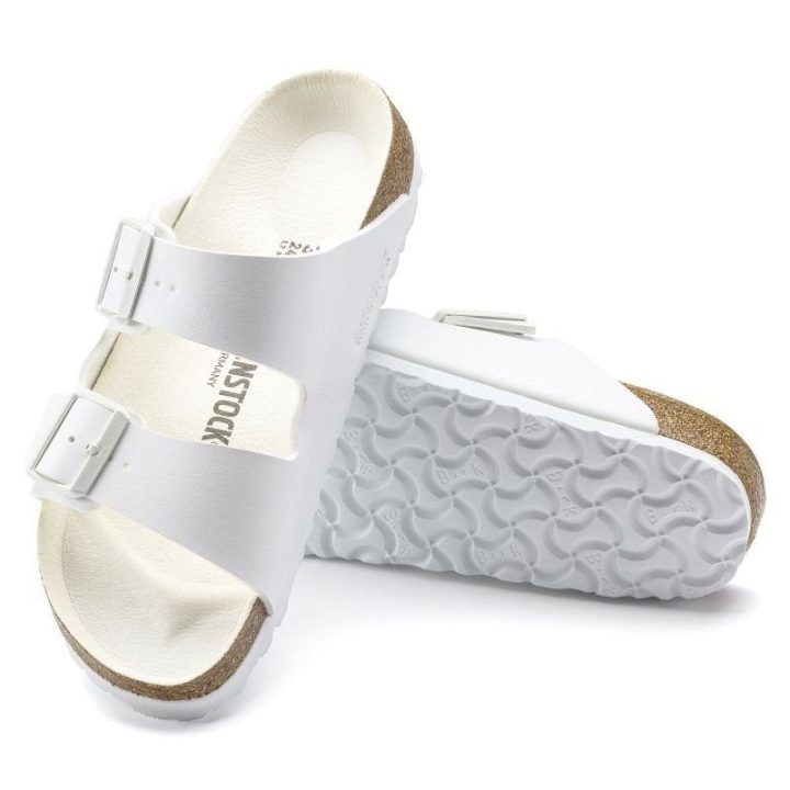 Uniseks šlepetės plačiai pėdai Birkenstock Arizona, baltos