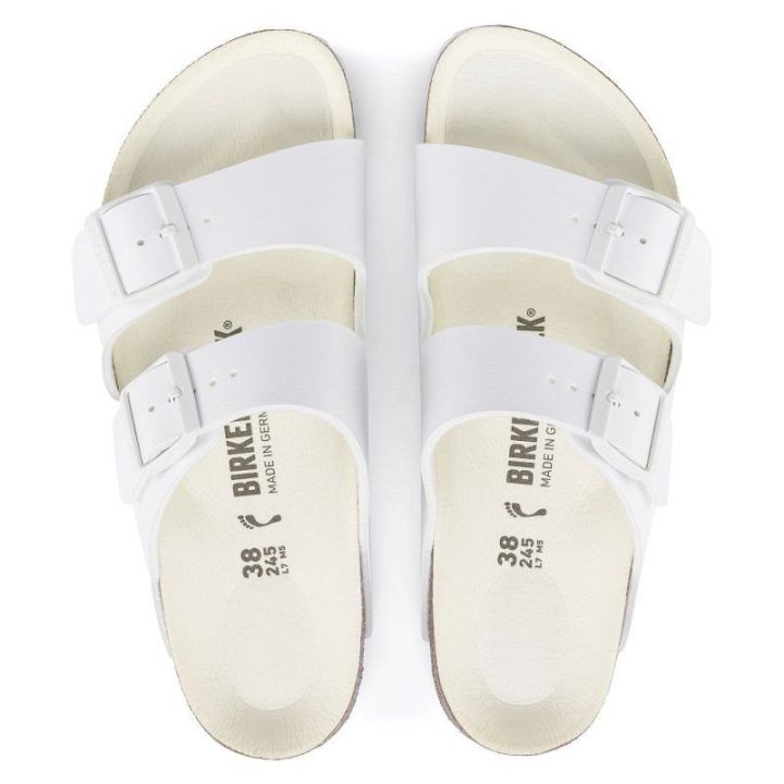 Uniseks šlepetės plačiai pėdai Birkenstock Arizona, baltos