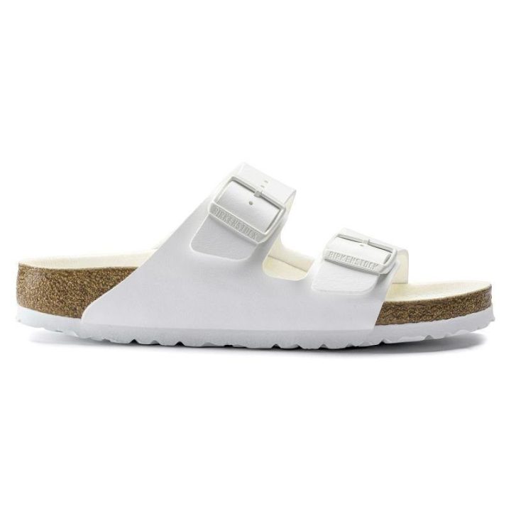 Uniseks šlepetės plačiai pėdai Birkenstock Arizona, baltos