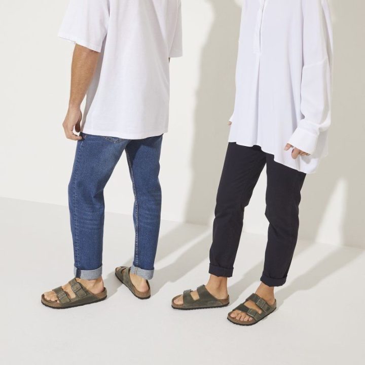 Uniseks odinės šlepetės Birkenstock Arizona, chaki
