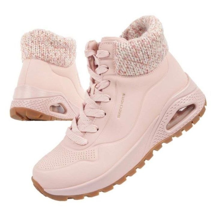 Moteriški pašiltinti batai Skechers Uno Rugged, rožiniai