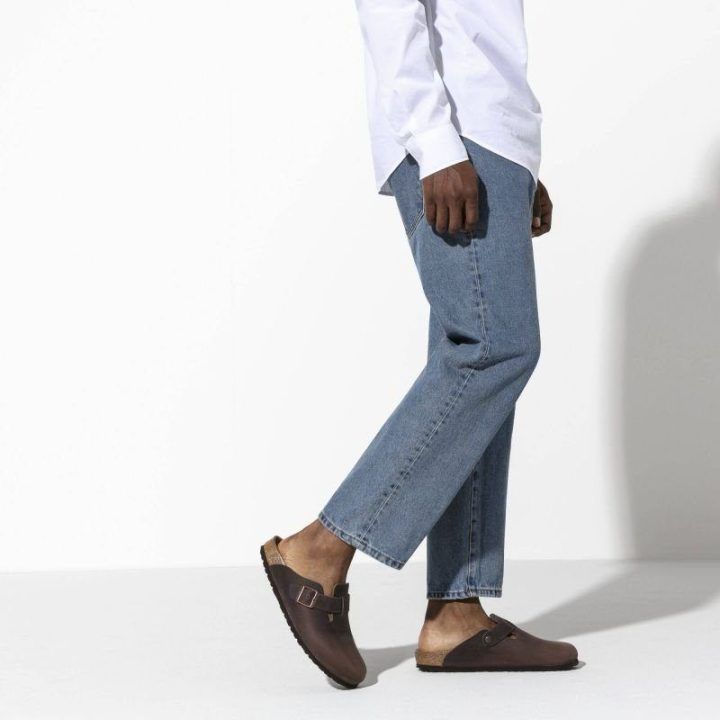 Uniseks plačios odinės klumpės Birkenstock Boston