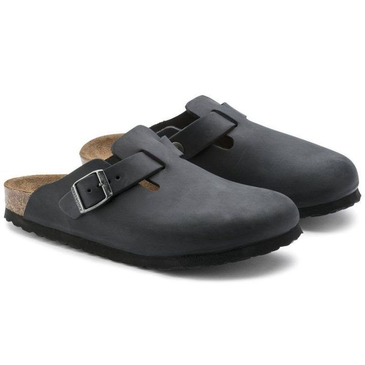 Moteriškos siauro pločio klumpės Birkenstock Boston, juodos