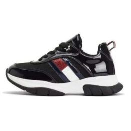 Vaikiški sportbačiai su storu padu Tommy Hilfiger, juodi