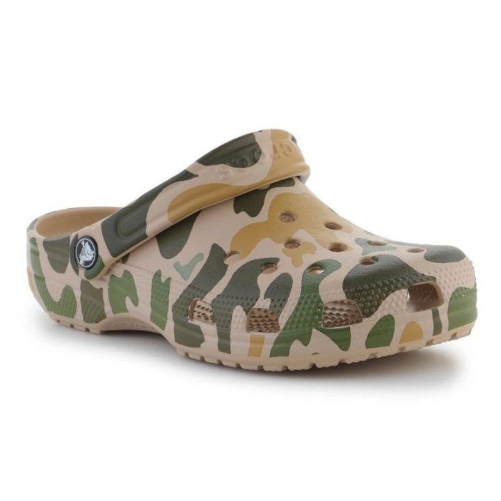 Uniseks klumpės Crocs Classic Printed Camo, žalios ir rudos
