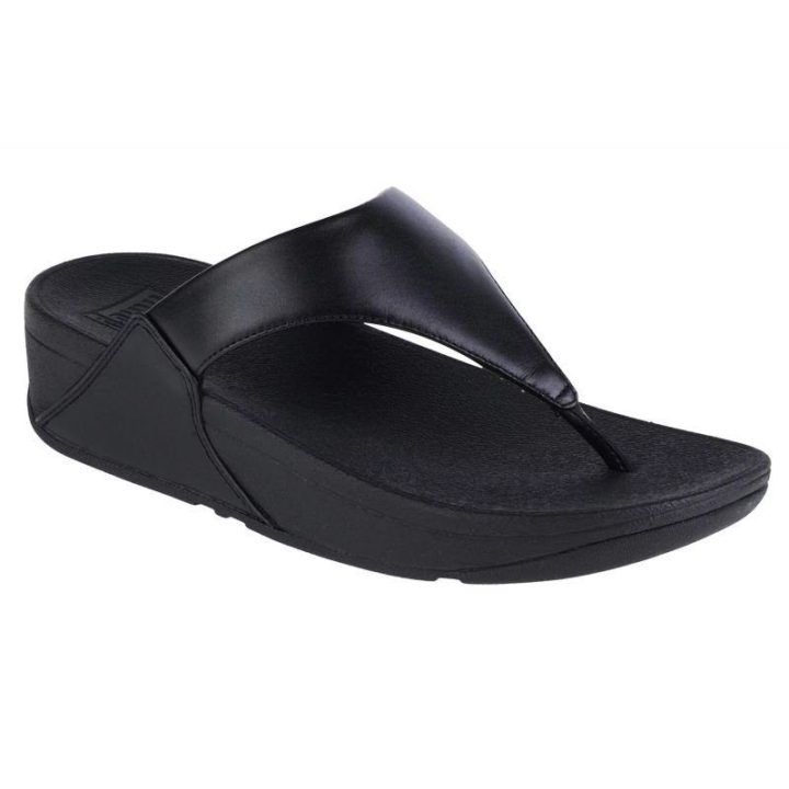 Moteriškos šlepetės per pirštą FitFlop Lulu, juodos