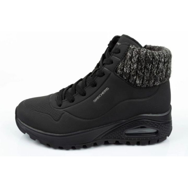 Moteriški pašiltinti sportbačiai Skechers Uno Rugged, juodi