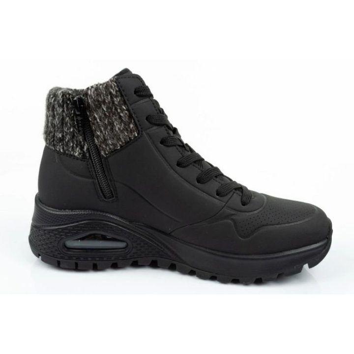Moteriški pašiltinti sportbačiai Skechers Uno Rugged, juodi