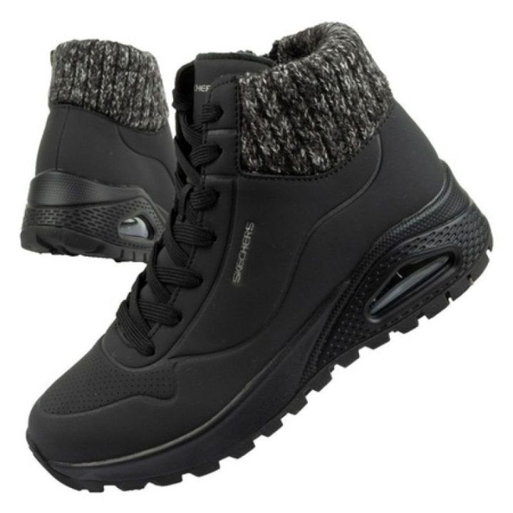 Moteriški pašiltinti sportbačiai Skechers Uno Rugged, juodi