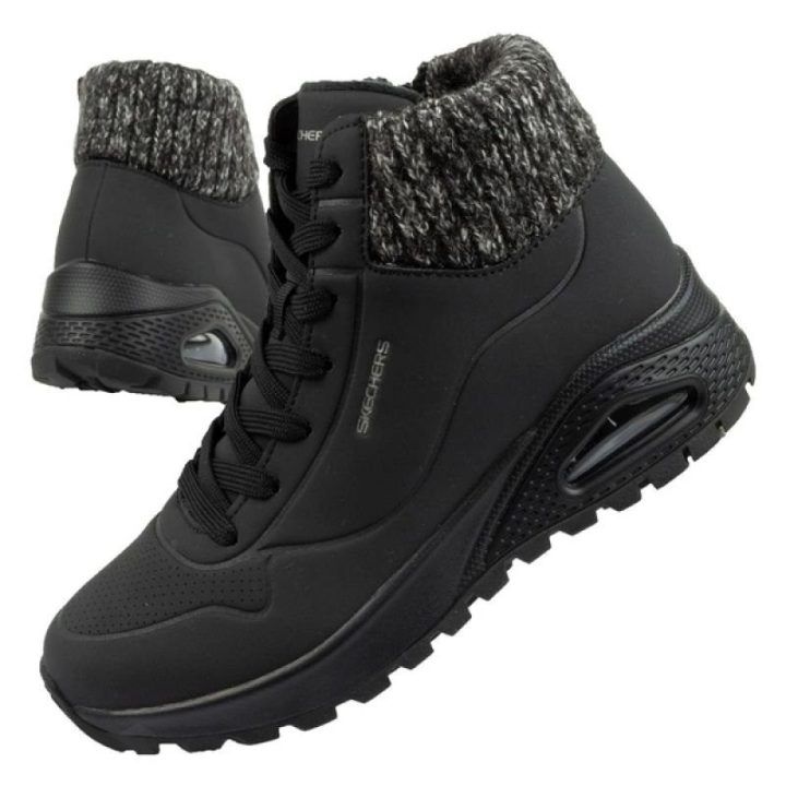 Moteriški pašiltinti sportbačiai Skechers Uno Rugged, juodi