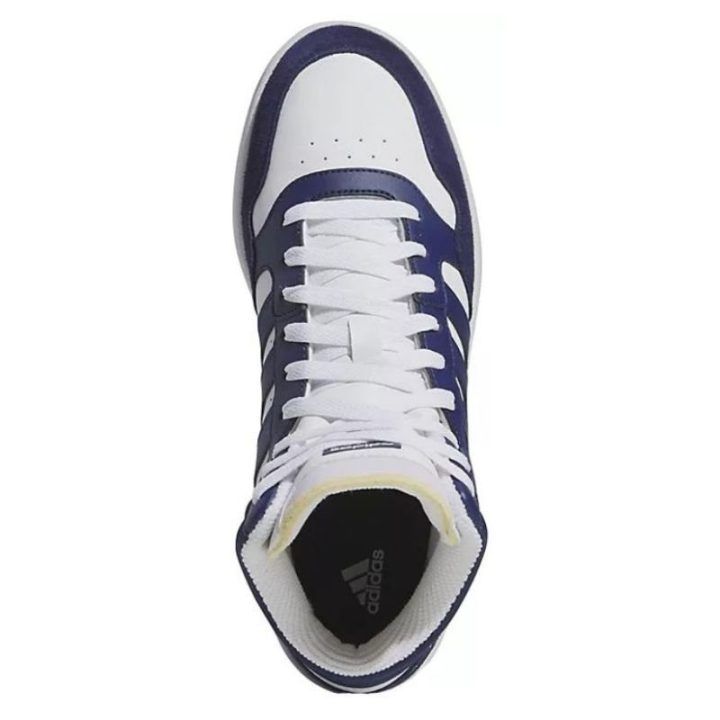 Vyriški sportbačiai adidas Hoops 3.0 Mid, balti ir tamsiai mėlyni