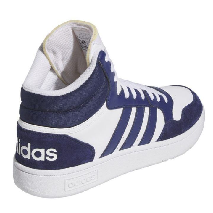 Vyriški sportbačiai adidas Hoops 3.0 Mid, balti ir tamsiai mėlyni