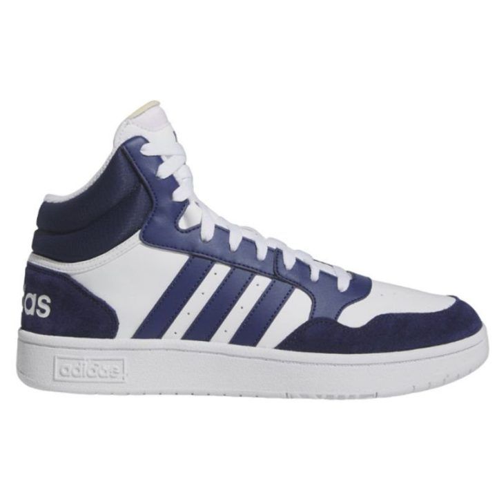 Vyriški sportbačiai adidas Hoops 3.0 Mid, balti ir tamsiai mėlyni