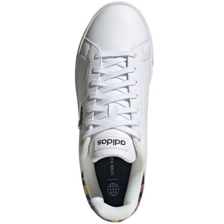 Moteriški sportbačiai su raišteliais adidas Court Silk, balti