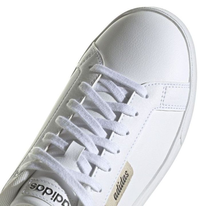 Moteriški sportbačiai su raišteliais adidas Court Silk, balti