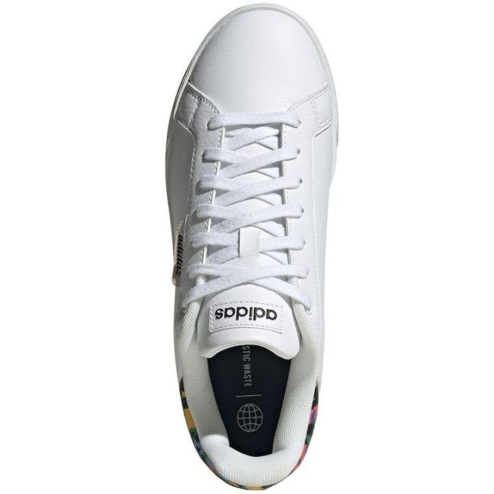 Moteriški sportbačiai su raišteliais adidas Court Silk, balti