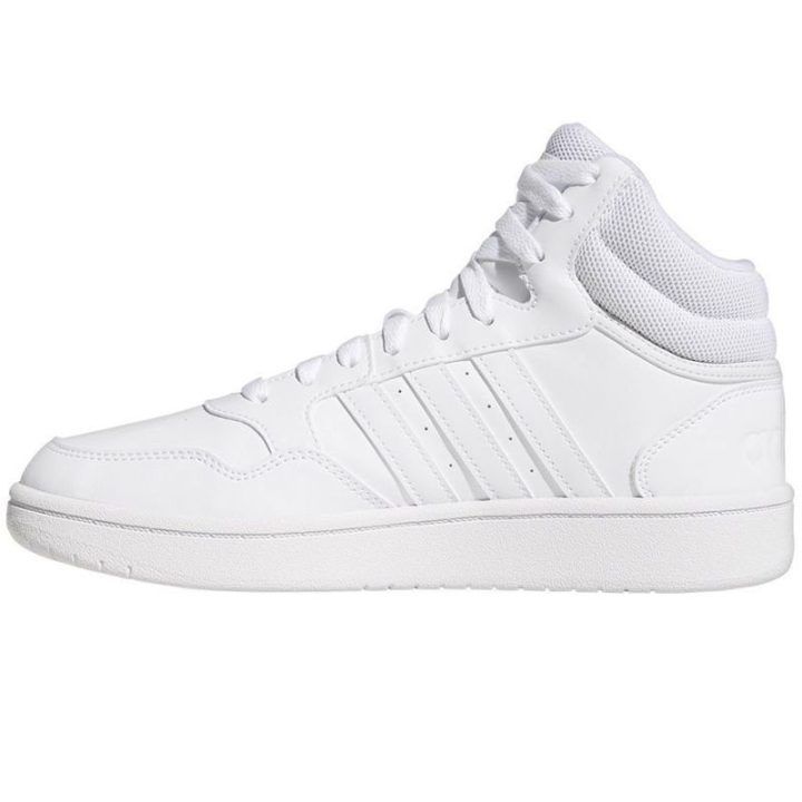 Moteriški sportbačiai aukštu auliuku adidas Hoops Mid 3.0, balti