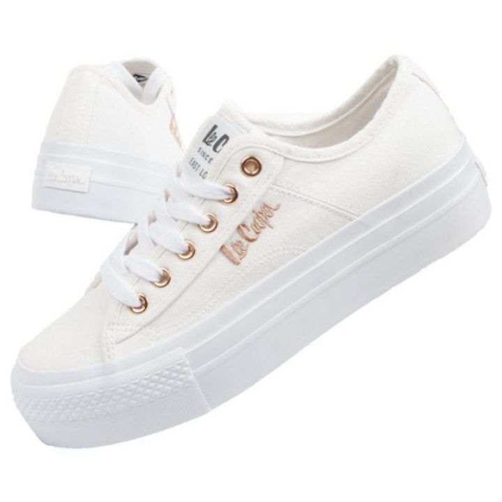 Moteriški sportbačiai su 3,5 cm aukščio padu Lee Cooper, balti