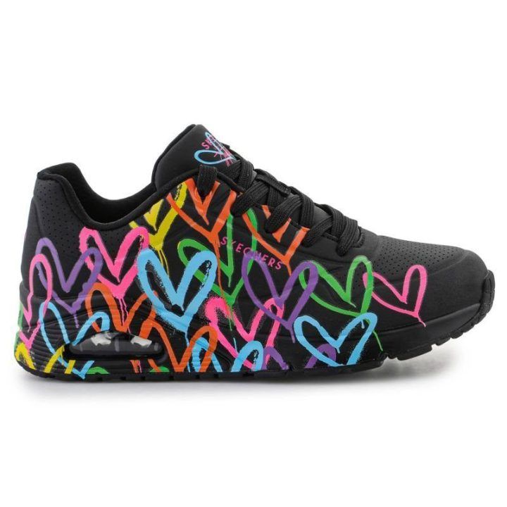 Moteriški sportbačiai Skechers Highlight Love, juodi, įvairiaspalviai