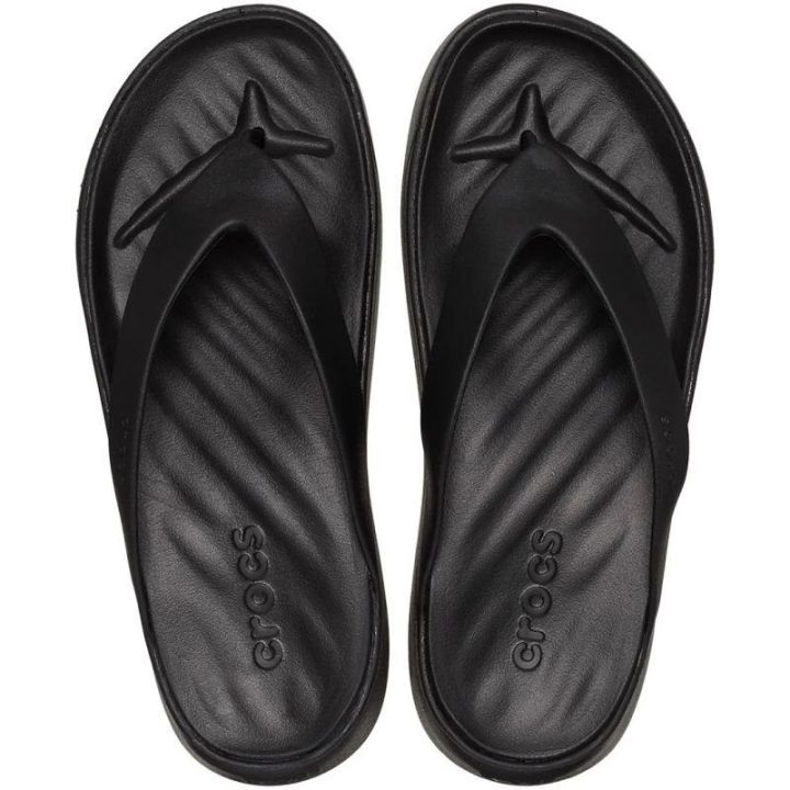 Moteriškos šlepetės per pirštą Crocs Getaway Flip, juodos