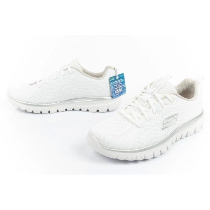 Moteriški sportbačiai su Memory Foam vidpadžiu Skechers, balti