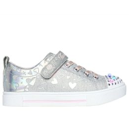 Sportbačiai mergaitėms Skechers Led Heather Charms, sidabro