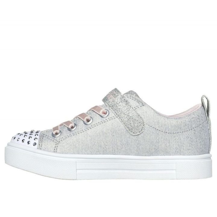 Sportbačiai mergaitėms Skechers Led Heather Charms, sidabro