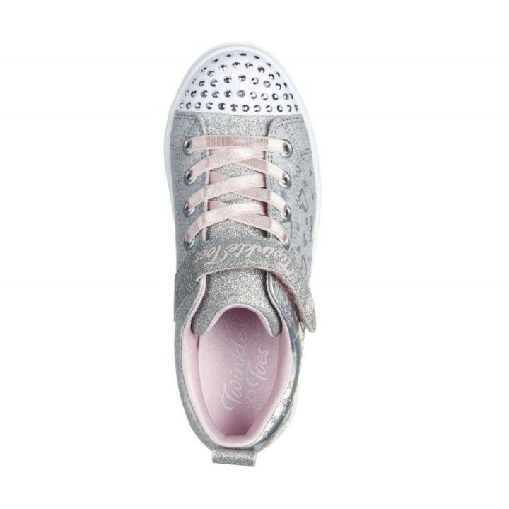 Sportbačiai mergaitėms Skechers Led Heather Charms, sidabro