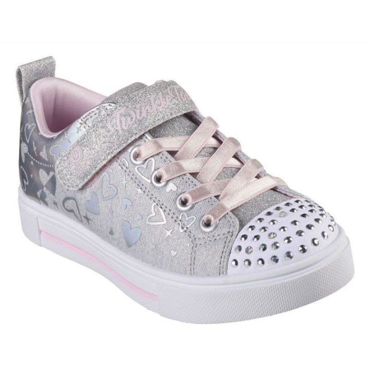 Sportbačiai mergaitėms Skechers Led Heather Charms, sidabro