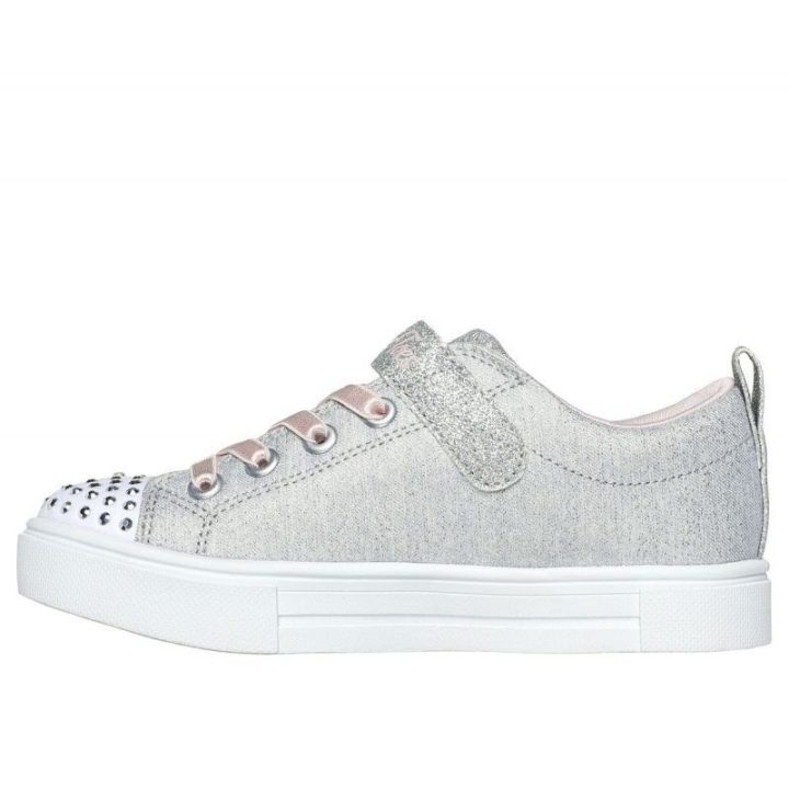 Sportbačiai mergaitėms Skechers Led Heather Charms, sidabro